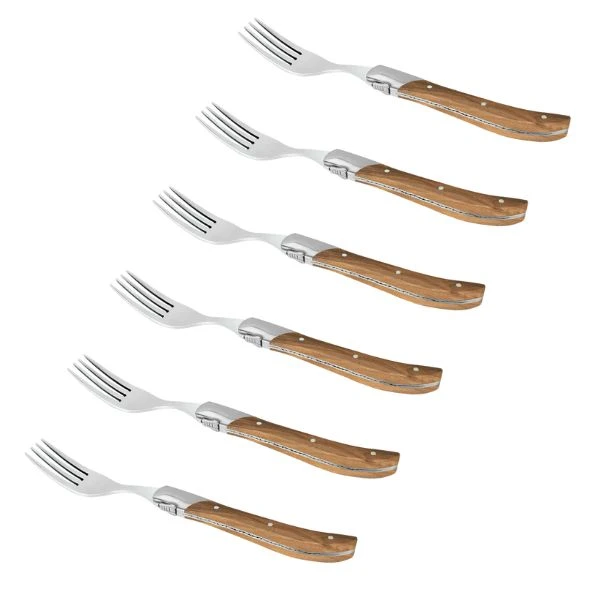 Laguiole by Haws Steakgafflar i presentask - 6 stycken 30-LG0022G by Laguiole By Hâws color Brun/Silver