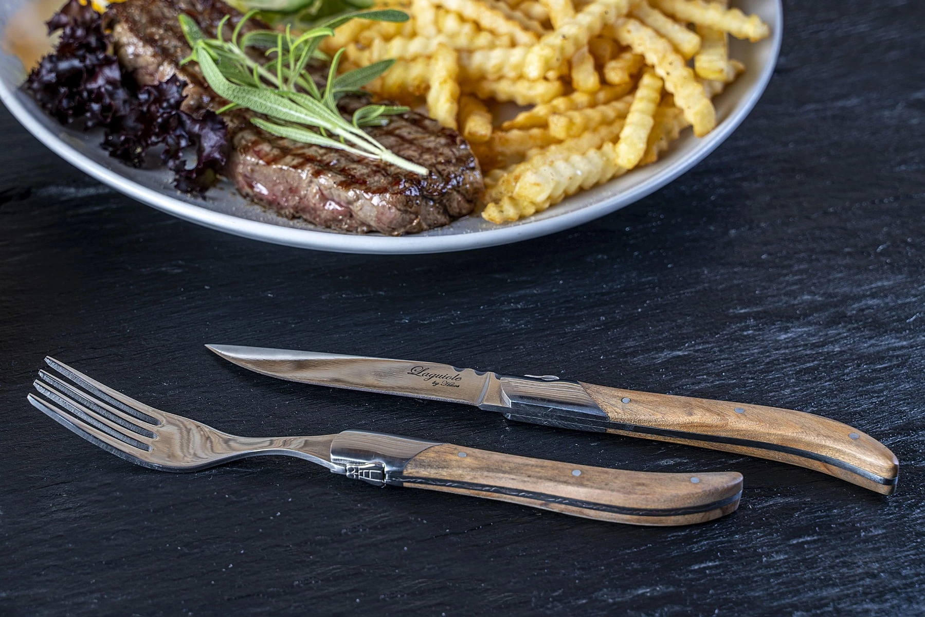 Laguiole by Haws Steakgafflar i presentask - 6 stycken 30-LG0022G by Laguiole By Hâws color Brun/Silver