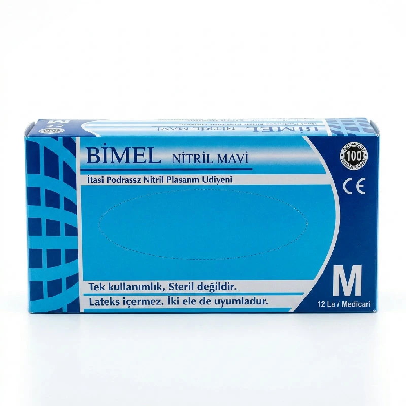 Engångshandskar stl. M puderfria Nitril Blå 100 st 123121  color Blauw