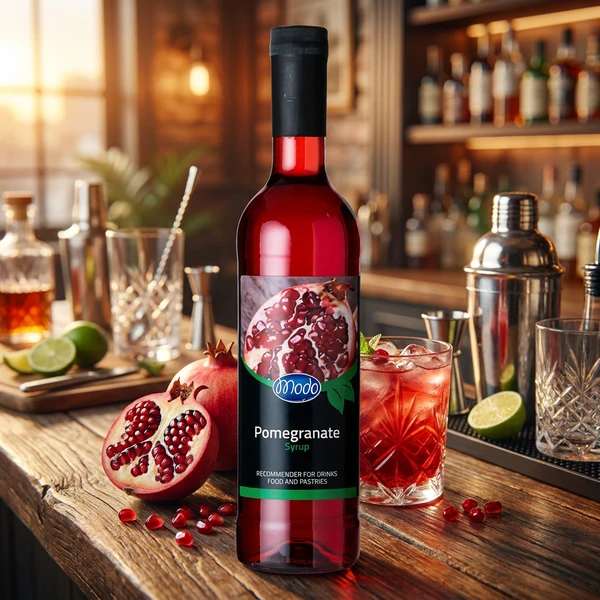 Modo Granatäpple Syrup, PET FL 75 M58 by MODO color Svart