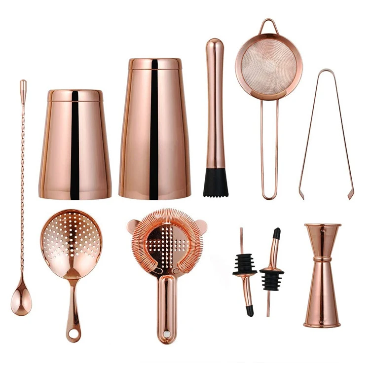 Cocktailshakerset med 11 delar - Koppar CG-TJ16 by Barlife color Koppar