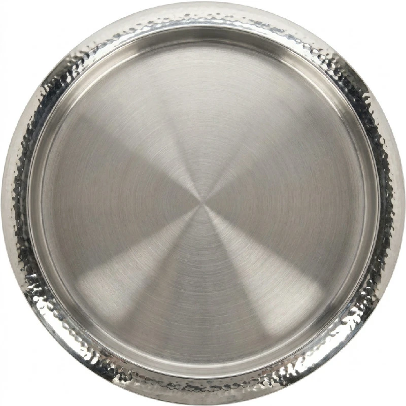Serveringsfat - Hamrad look Ø35 cm 2017168 by LISS color Silver