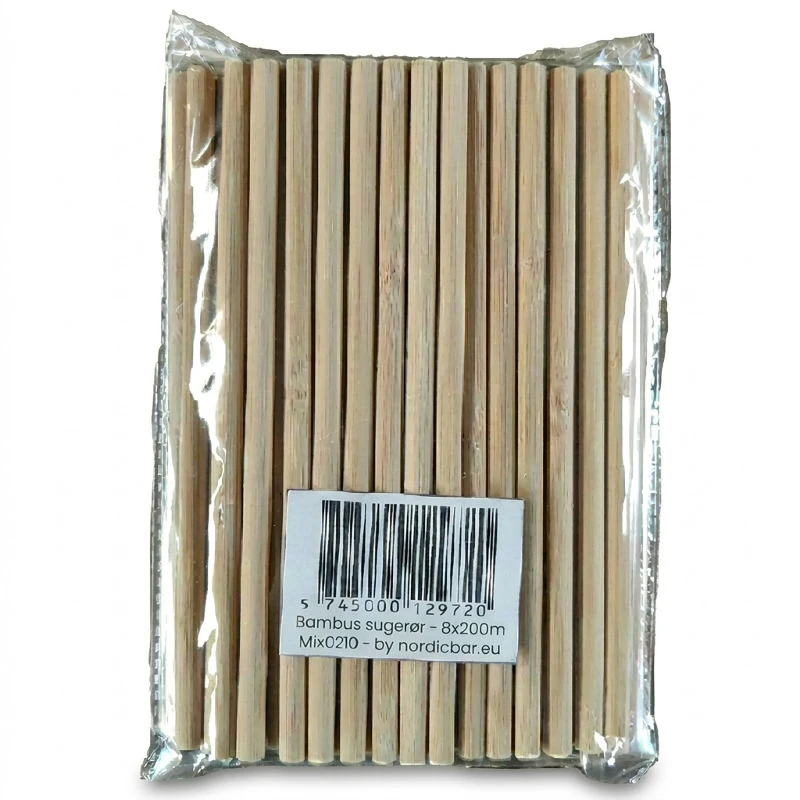 Bambusugrör - 8x200 mm (5 mm innerdiameter) 50 st Mix0210 by PRIME BAR color Svart