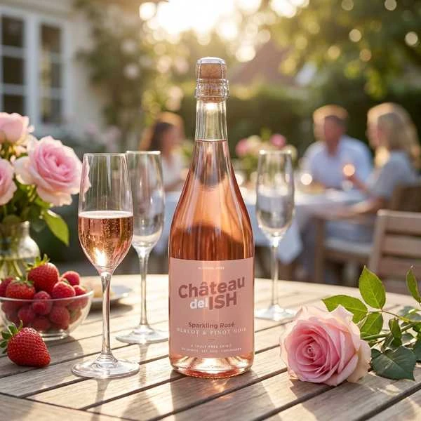 Chateau del ISH Sparkling Rosé, Alkoholfri 75 cl 30411 by Chateau color Svart