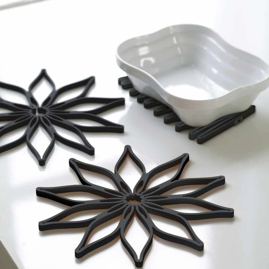 SET OF 3 MAGIC TRIVET black silicone ST61126 by Steel-Function color Svart