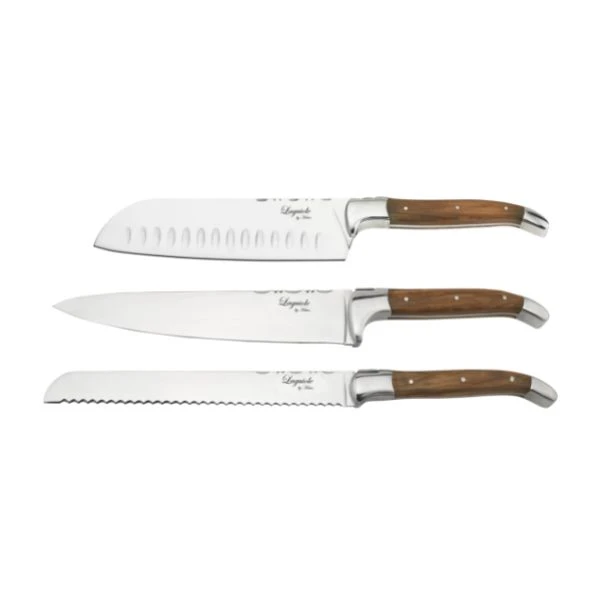 Laguiole by Hâws Knivset 3 Delar (Santoku, Kock & Bröd) 30-LG01-10,04A,04C by Laguiole By Hâws color Svart