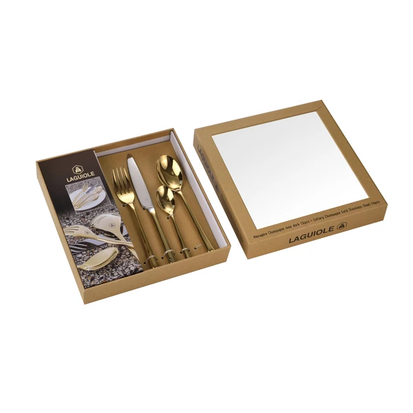 Laguiole Bestickset Guld 16 delar 40269020 by Laguiole color Svart
