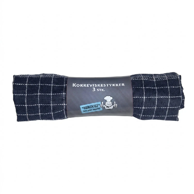 Kökshandduk Mörkblå 3-pack 50x70 cm 4020359  color Donkerblauw