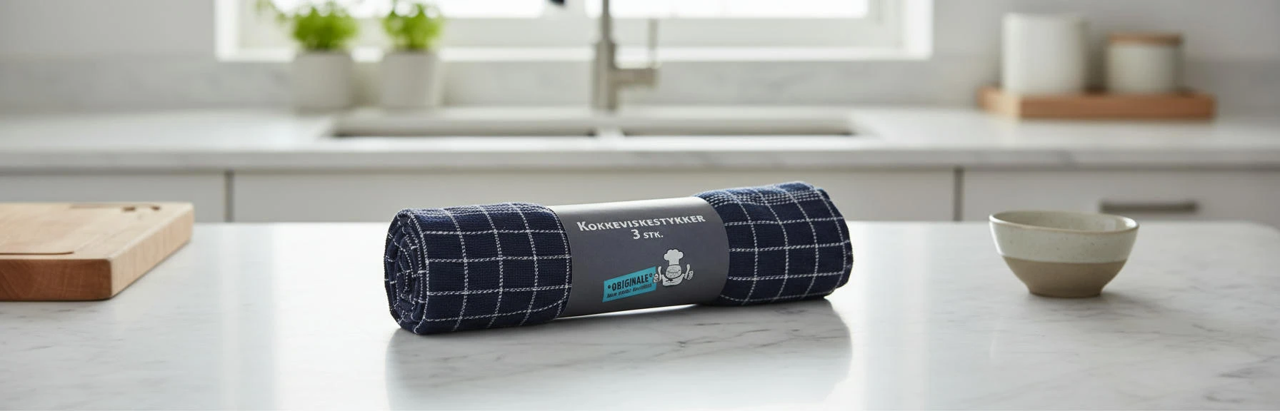 Kökshandduk Mörkblå 3-pack 50x70 cm 4020359  color Donkerblauw