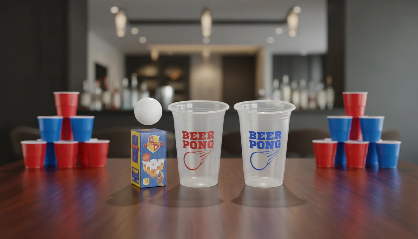 Koop Beer Pong-set – 2 bollar, 12 röda/blå muggar 4080177 by Koop color Svart