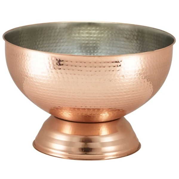 Champagneskål i hamrad koppar 38 cm - Genware CHBWL1C by Genware color Svart