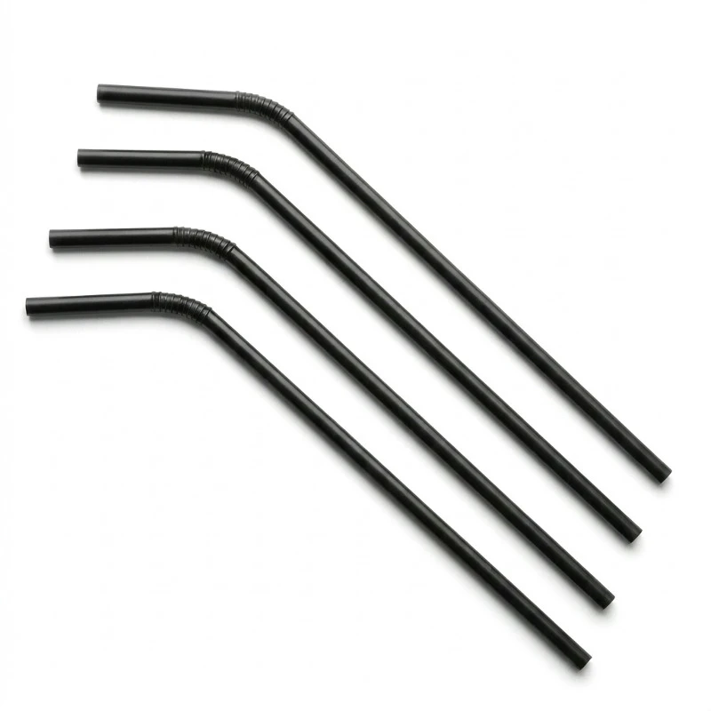 Sugrör m. böj, svart, 6 x 245 mm / 500 st 124591 by Multiline color Svart