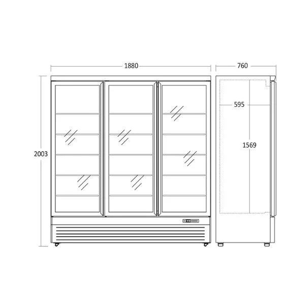 Displayfrysskåp - KF 1563 BE - Scandomestic 25324010000KF1563BE by Scandomestic color Svart