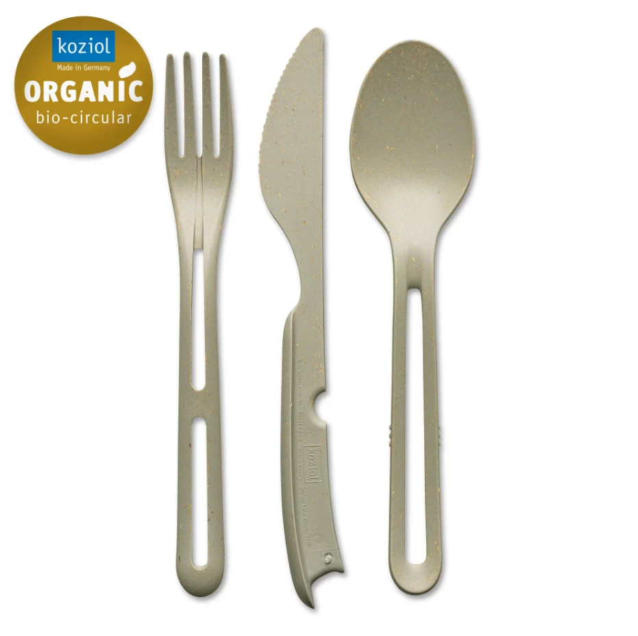 Klikk Bestick (Kniv, Gaffel och Matsked) - Dessert Sand 8003700 by Koziol color Svart