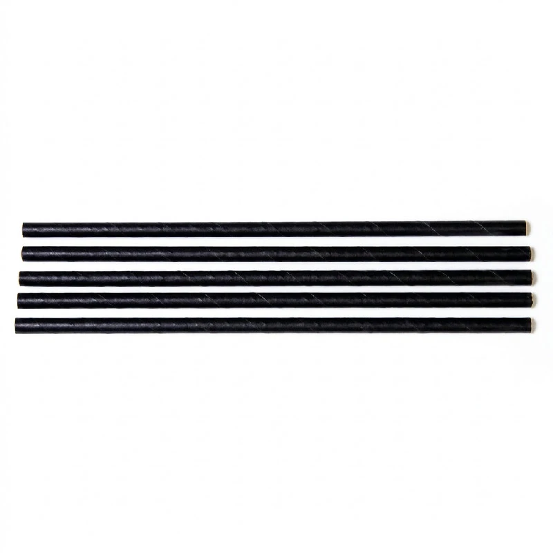 Sugrör Ø5x125 mm raka papper svart ML124583 by Multiline color Svart