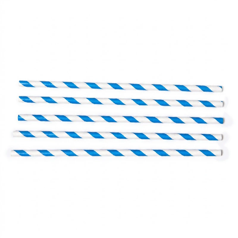 Sugrör Ø6x200 mm raka biologiskt nedbrytbara papper blårandiga 500 st ML124584 by Multiline color Svart