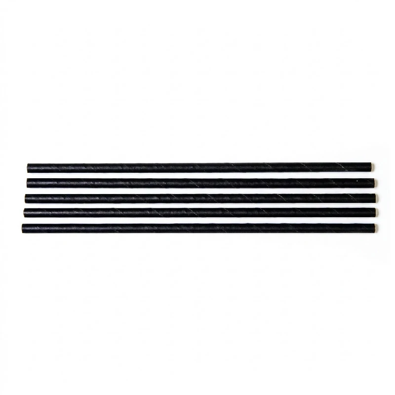 Sugrör Ø6x200 mm raka biologiskt nedbrytbara papper svart 500 st ML124585 by Multiline color Svart