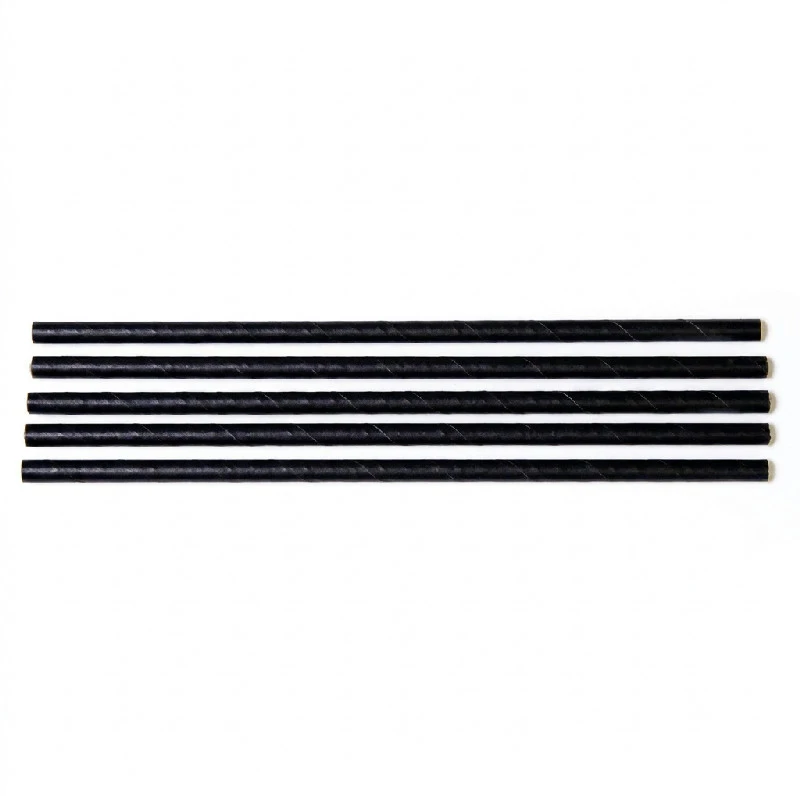 Sugrör Ø6x230 mm raka biologiskt nedbrytbart papper svart ML124586 by Multiline color Svart