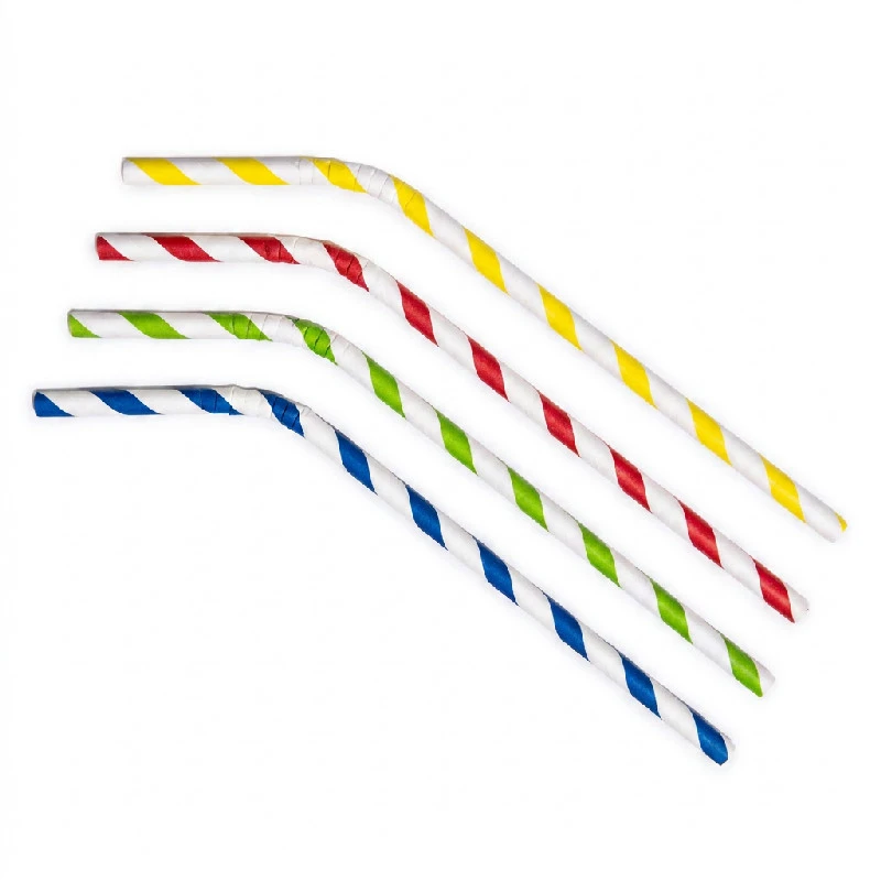 Sugrör Ø6x245 mm med böj biologiskt nedbrytbart papper 500 st. ML124590 by Multiline color Svart