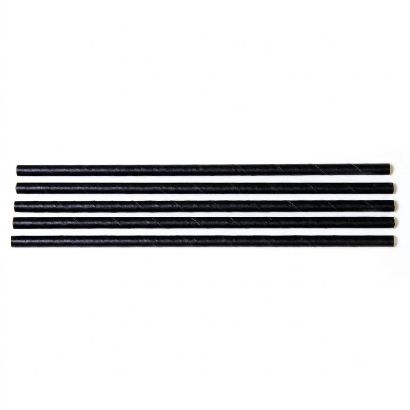 Sugrör Ø7x150 mm raka biologiskt nedbrytbart papper svart 250 st ML124592 by Multiline color Svart