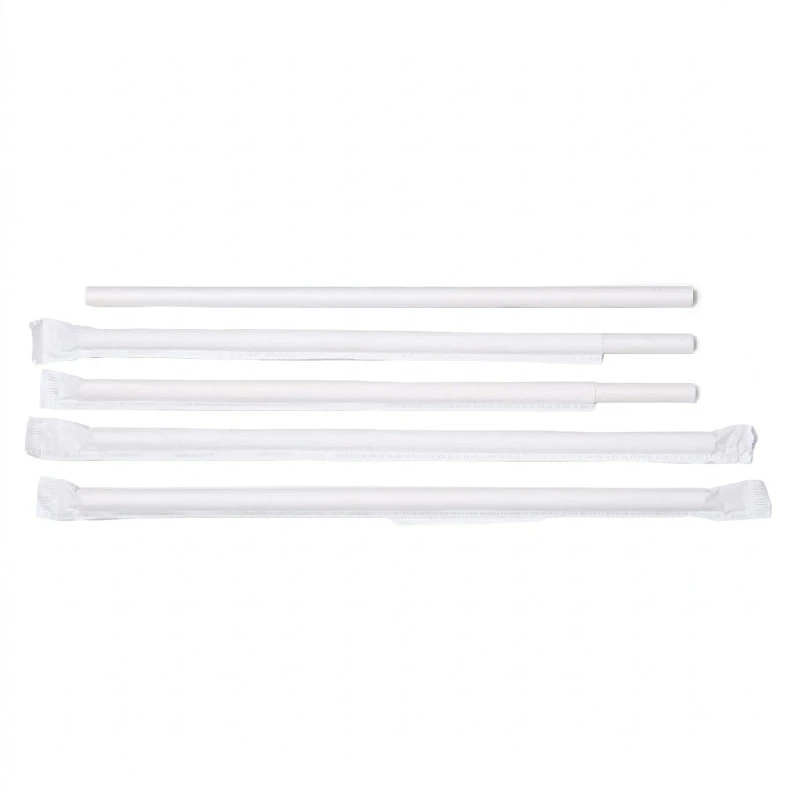 Sugrör Ø8x230 mm raka styckförpackade bio papper vit ML124595 by Multiline color Svart