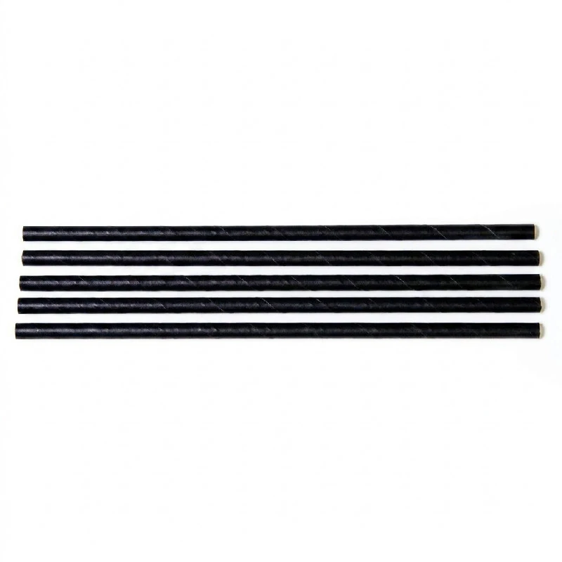 Sugrör Ø7x250 mm raka biologiskt nedbrytbart papper svart ML124594 by Multiline color Svart