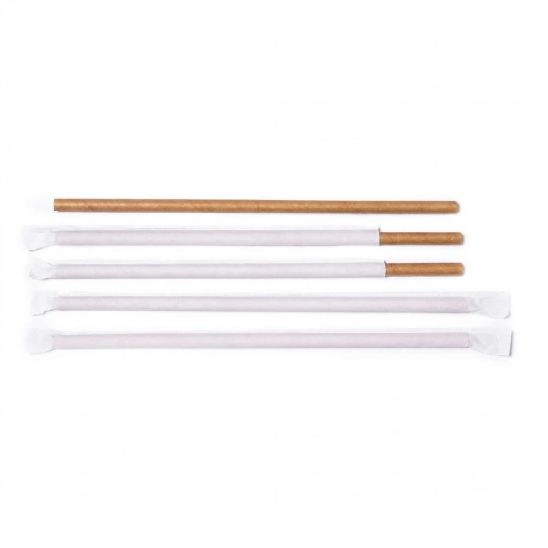 Papperssugrör Ø8x250 mm utan böj styckförpackat brun ML124596 by Multiline color Svart
