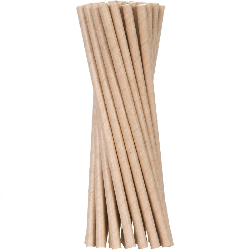Sugrör Ø6x200 mm utan böj biologiskt nedbrytbart papper brun 500 st. ML125181 by Multiline color Svart
