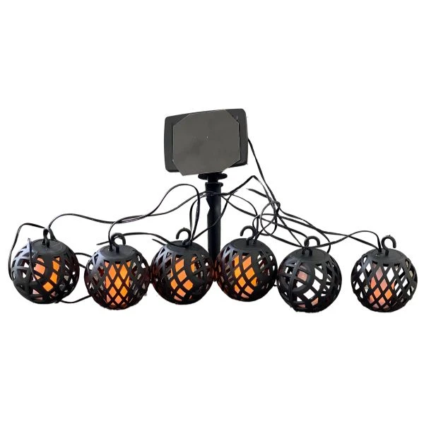 LED-ljusslinga med 6 kulor i vax 3-22120  color Svart