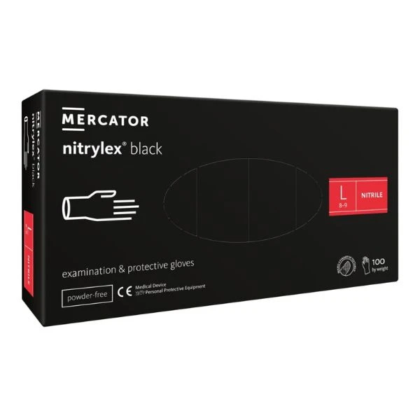 Nitrilhandskar Protect L, puderfria, svart - 100 st. GS10213 by GS Supply color Svart