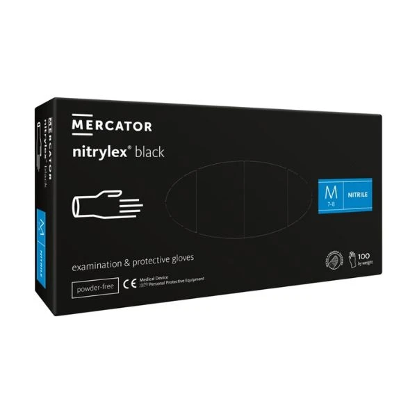 Nitrilhandskar Protect, M, Nitril, Puderfria, 100 st GS10212 by GS Supply color Svart