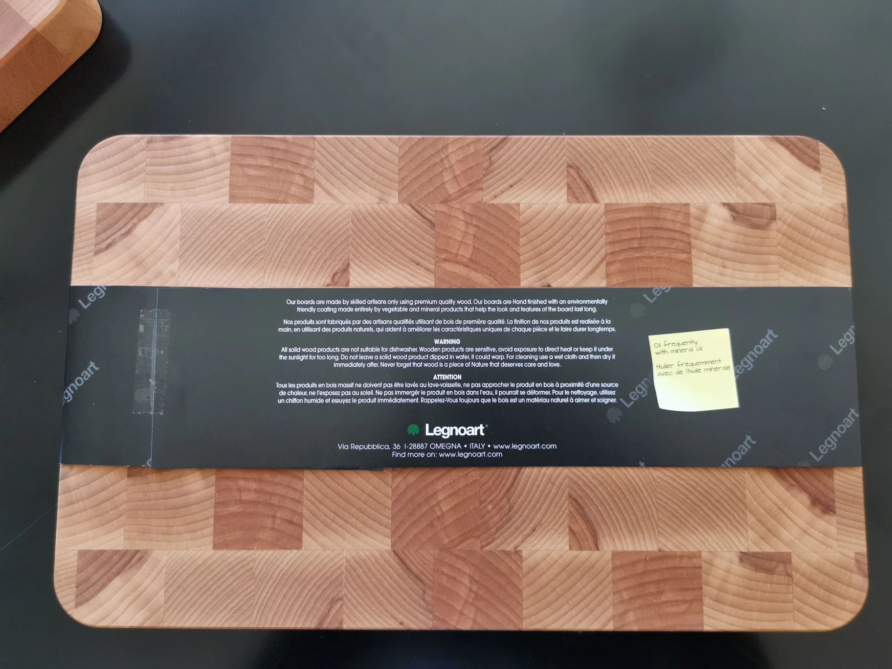 Legnoart Skärbräda Bokträ 40x25x3,8 cm LEBBML by Legnoart color Svart