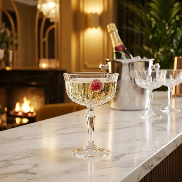 RCR Opera Champagne Coupe 24 cl 6 st. Glas0269 by RCR Glas color Svart