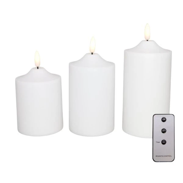 LED-ljus i plast för utomhusbruk 3-pack 3-23020  color Svart