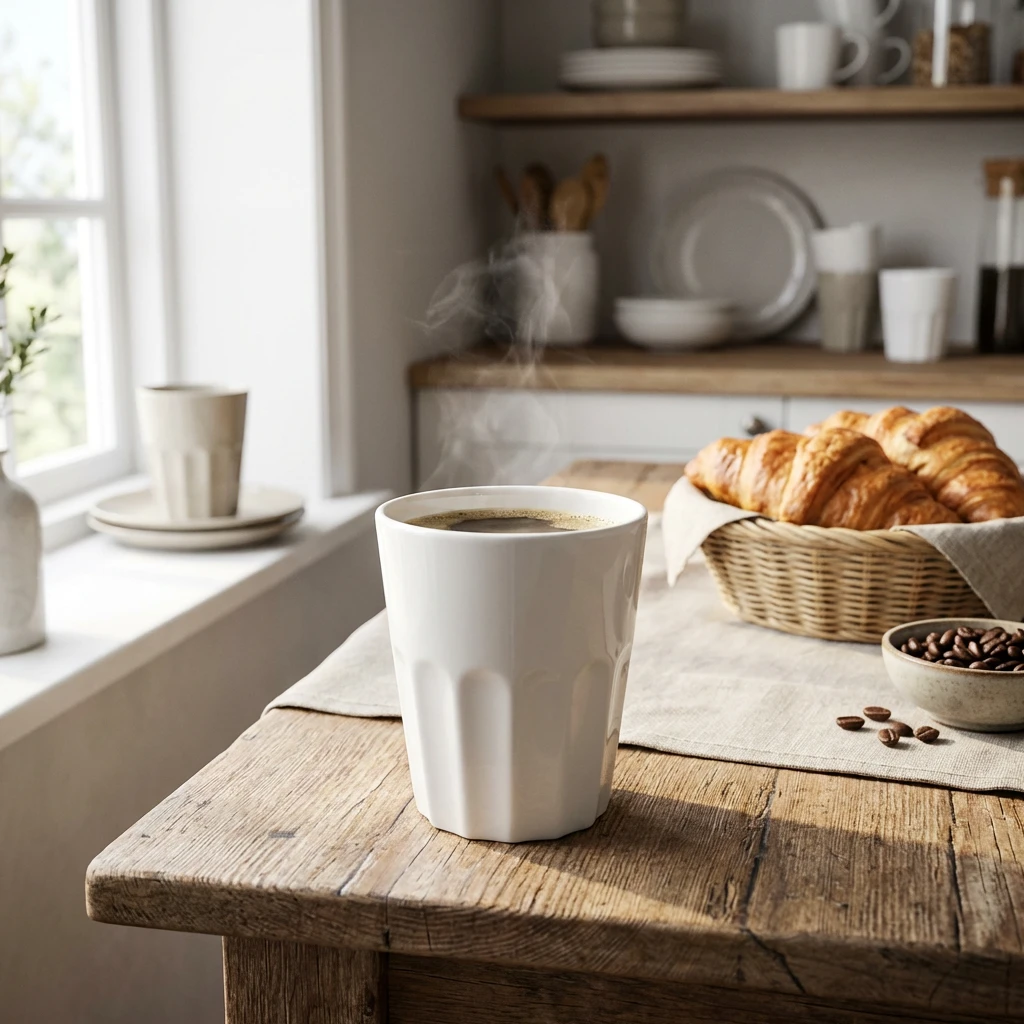 Amalie Mugg 250 ml Räfflad Vit 5010190 by Amalie color Svart