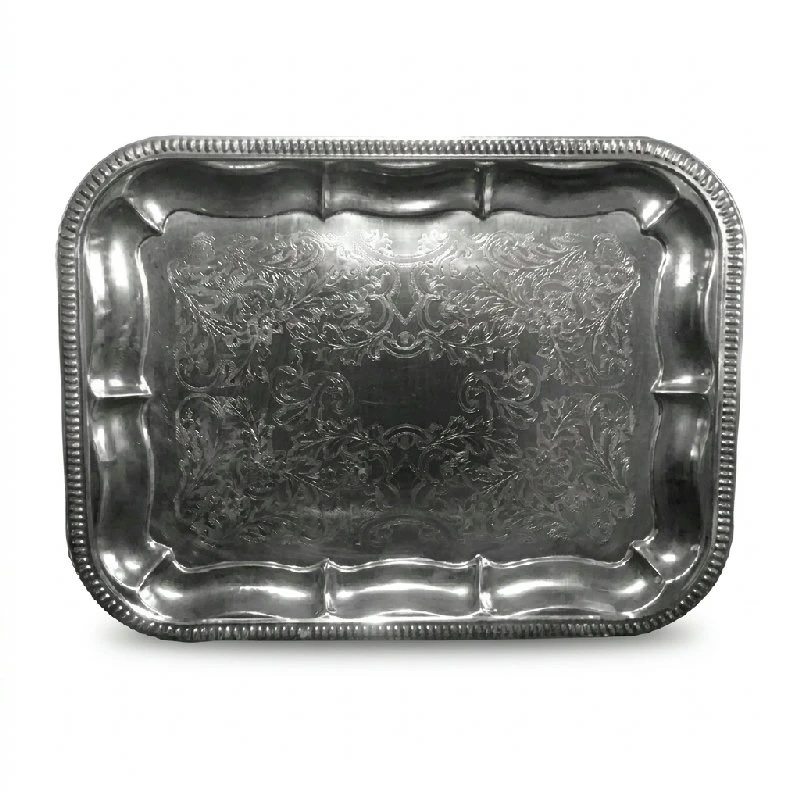 Förkromat fat 41x31 cm 2034175 by HAAHR & CO color Silver