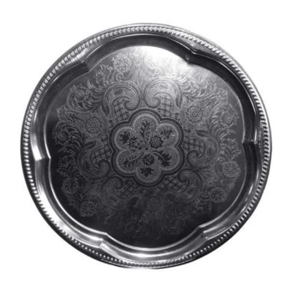 Runt förkromat fat Ø 35 cm 2034177 by HAAHR & CO color Silver