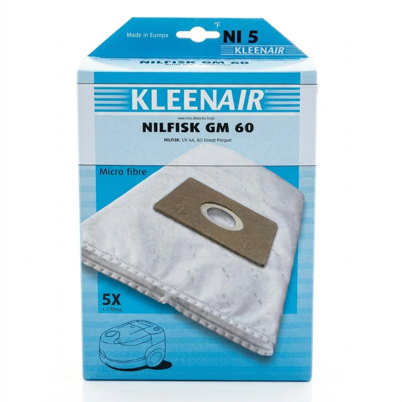 Dammsugarpåsar NI-5 5+1F Micropåse 3209009 by NILFISK color Svart