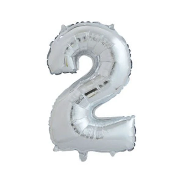 Sifferballong Nummer "2" Silver 65 cm 4201512  color Svart