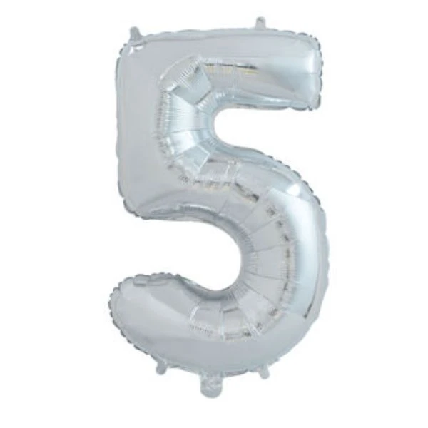 Sifferballong "5" Silver 65 cm 4201515  color Svart