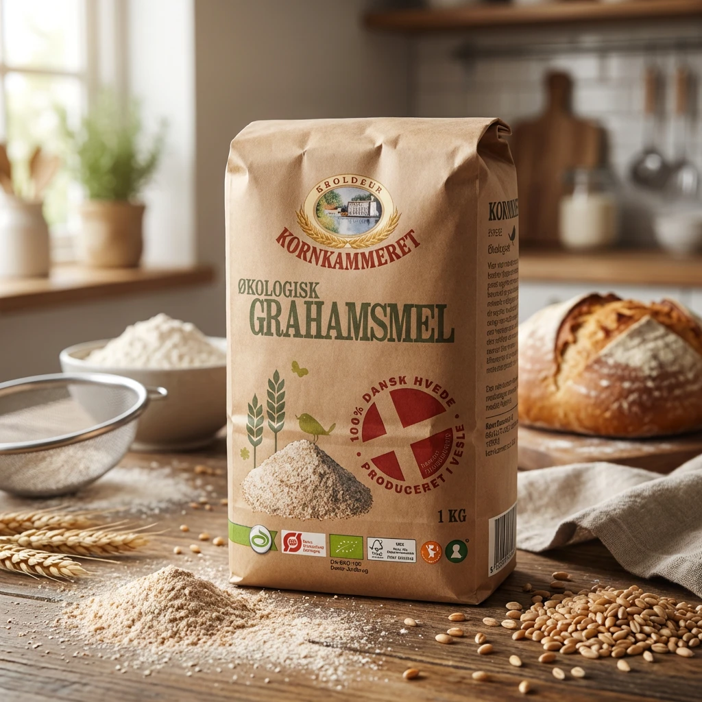 Grahamsmjöl Eko Kornkammeret 1 kg 88233 by Kornkammeret color Svart