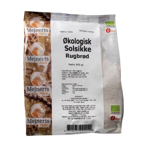 Mjölmix Solrosrågbröd Eko Mejnerts Mølle 500g 216288 by Mejnerts Mølle color Svart