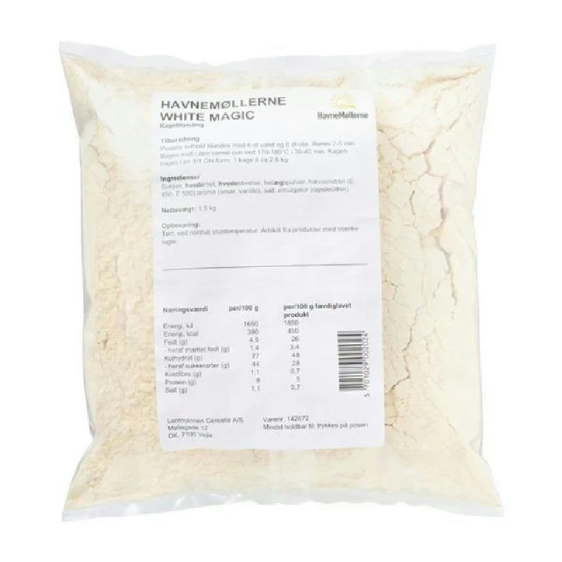 Mjölmix White Magic Vaniljkaka Havnemøllerne 1,5 kg 66159 by Havnemøllerne color Svart