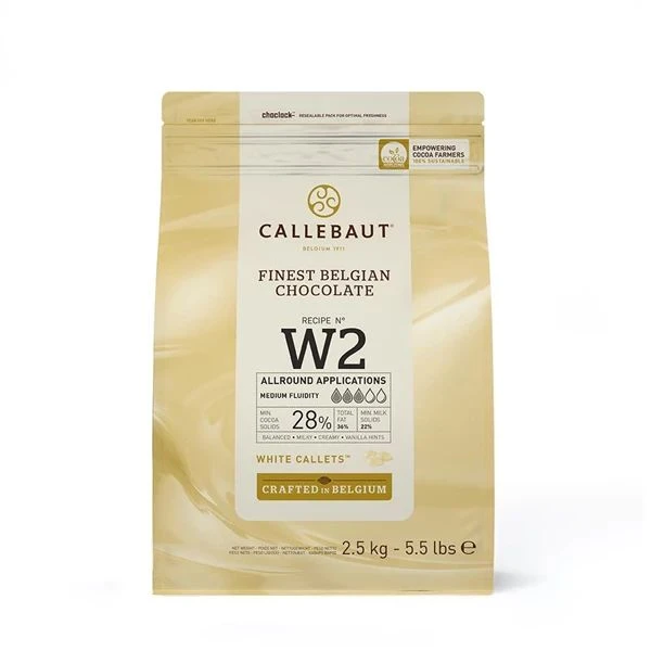 Vita chokladknappar för överdrag 28% Barry Callebaut 2.5KG 251992 by Barry Callebaut color Svart
