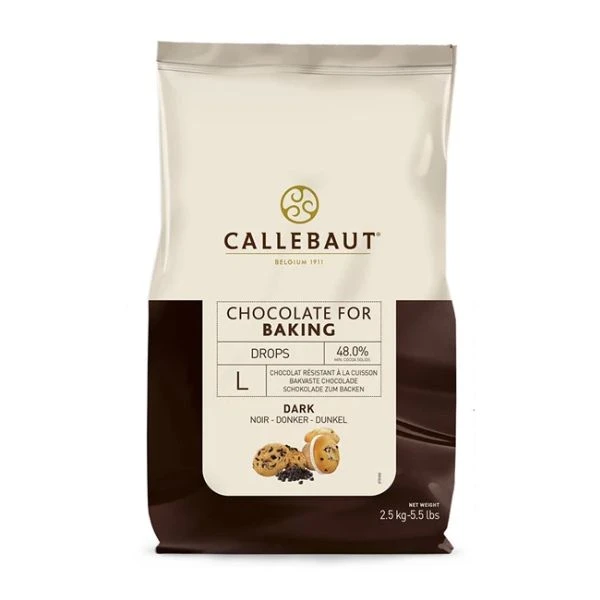 Mörka bakstabila chokladdroppar, storlek L Barry Callebaut 2,5 kg 210745 by Barry Callebaut color Svart