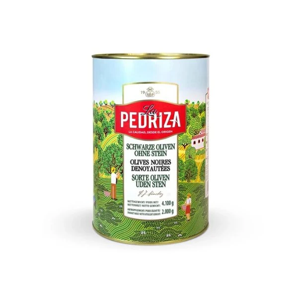 Svarta Oliver utan Kärnor Burk 4,35 KG 204393 by LA PEDRI color Svart