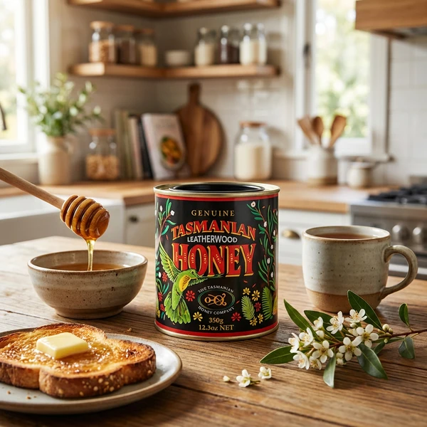 Honung Leatherwood 350 g 296400 by Tasmania color Svart