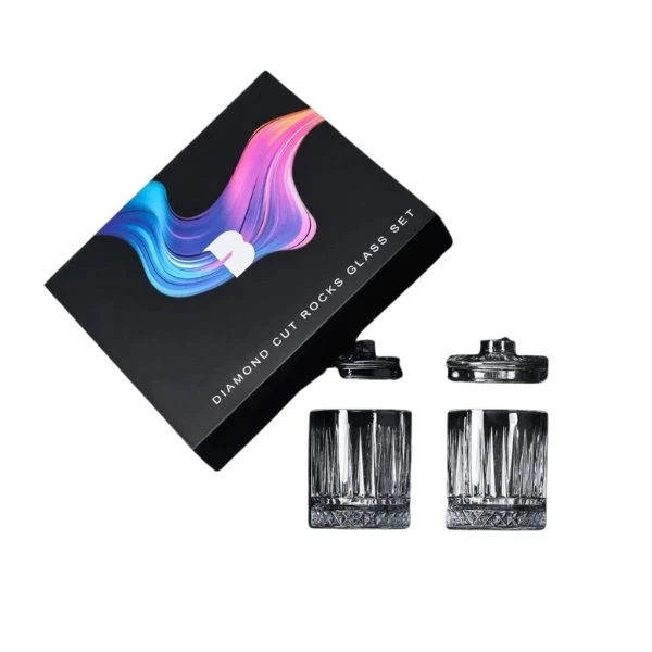 Flavour Blaster - Diamond Glas Med Lock 2 st GLASSWARE_ROCKS&LID_DIAMOND by Flavour Blaster color Svart