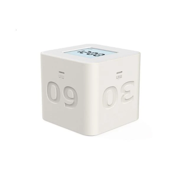 Kökstimer och klocka Kub HOME 6x6x5,5 cm 144250 by SCANDINAVIAN HOME color Vit