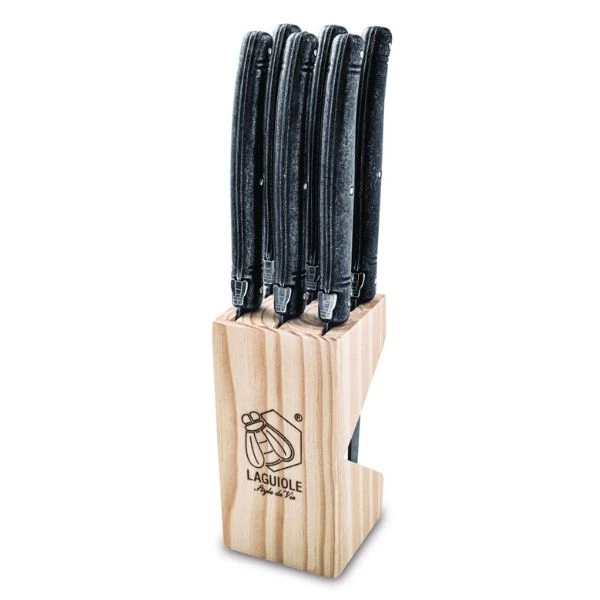 Grillknivar Laguiole Svart Stonewash Set 6 SdV 530103 by STYLE DE VIE color Svart